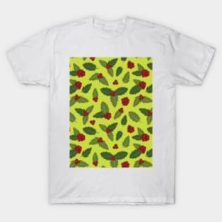 Holly Berry Pattern T-Shirt